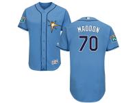 Light Blue Joe Maddon Men #70 Majestic MLB Tampa Bay Rays Flexbase Collection Jersey