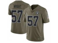 Limited Men's Gabe Wright Oakland Raiders Nike 2017 Salute to Service Jersey - Green