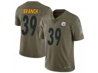 Limited Men's Marcelis Branch Pittsburgh Steelers Nike 2017 Salute to Service Jersey - Green