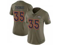 Limited Women's Dymonte Thomas Denver Broncos Nike 2017 Salute to Service Jersey - Green