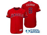 Los Angeles Angels #6 Yunel Escobar Red Stars & Stripes 2016 Independence Day Cool Base Jersey