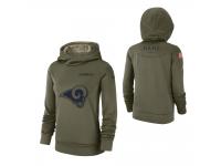 Los Angeles Rams Nike Women's Salute to Service Team Logo Performance Pullover Hoodie - Olive