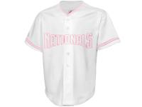 Majestic Washington Nationals Toddler Girls Replica Jersey - White Pink