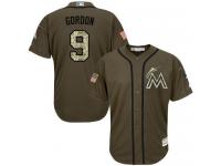 marlins #9 Dee Gordon Green Salute to Service Stitched Baseball Jersey