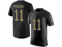 Men #11 Donte Moncrief Black Camo Football Salute to Service Pittsburgh Steelers T-Shirt