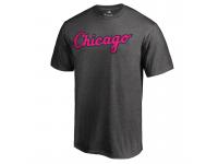 Men 2017 Mother's Day Chicago White Sox Pink Wordmark Heather Gray T-Shirt
