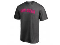 Men 2017 Mother's Day San Diego Padres Pink Wordmark Heather Gray T-Shirt
