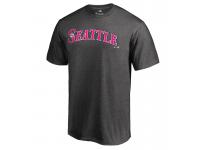 Men 2017 Mother's Day Seattle Mariners Pink Wordmark Heather Gray T-Shirt