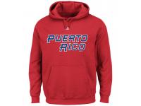 Men 2017 World Baseball Classic Puerto Rico Red Wordmark Pullover Hoodie