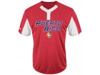 Men 2017 World Baseball Classic Puerto Rico Scarlet Replica Henley Team Jersey