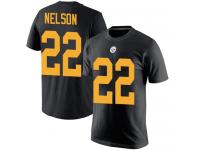 Men #22 Steven Nelson Black Football Rush Pride Name & Number Pittsburgh Steelers T-Shirt