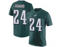 Men #24 Jordan Howard Green Football Rush Pride Name & Number Philadelphia Eagles T-Shirt