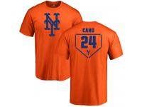 Men #24 Robinson Cano Orange Baseball RBI New York Mets T-Shirt