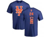 Men #24 Robinson Cano Royal Blue Baseball Backer New York Mets T-Shirt