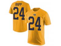 Men #24 Taylor Rapp Gold Football Rush Pride Name & Number Los Angeles Rams T-Shirt