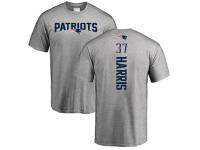 Men #37 Damien Harris Ash Football Backer New England Patriots T-Shirt