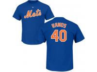Men #40 Wilson Ramos Royal Blue Baseball - Name & Number New York Mets T-Shirt