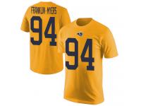 Men #94 John Franklin-Myers Gold Football Rush Pride Name & Number Los Angeles Rams T-Shirt