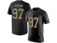 Men #97 Malik Jackson Black Camo Football Salute to Service Philadelphia Eagles T-Shirt