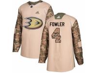 Men Adidas Anaheim Ducks #4 Cam Fowler Camo Veterans Day Practice NHL Jersey