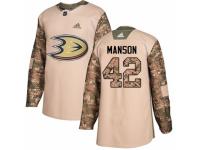 Men Adidas Anaheim Ducks #42 Josh Manson Camo Veterans Day Practice NHL Jersey