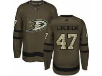 Men Adidas Anaheim Ducks #47 Hampus Lindholm Green Salute to Service NHL Jersey