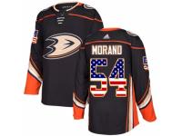 Men Adidas Anaheim Ducks #54 Antoine Morand Black USA Flag Fashion NHL Jersey