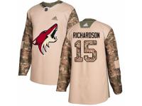 Men Adidas Arizona Coyotes #15 Brad Richardson Camo Veterans Day Practice NHL Jersey