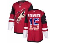 Men Adidas Arizona Coyotes #15 Brad Richardson Red USA Flag Fashion NHL Jersey