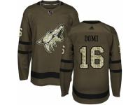 Men Adidas Arizona Coyotes #16 Max Domi Green Salute to Service NHL Jersey