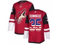 Men Adidas Arizona Coyotes #35 Louis Domingue Red USA Flag Fashion NHL Jersey