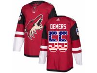 Men Adidas Arizona Coyotes #55 Jason Demers Red USA Flag Fashion NHL Jersey