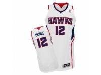 Men Adidas Atlanta Hawks #12 Taurean Prince Authentic White Home NBA Jersey