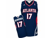 Men Adidas Atlanta Hawks #17 Dennis Schroder Swingman Navy Blue Road NBA Jersey