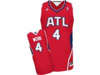 Men Adidas Atlanta Hawks #4 Spud Webb Swingman Red Alternate NBA Jersey
