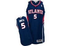 Men Adidas Atlanta Hawks #5 Josh Smith Swingman Navy Blue Road NBA Jersey