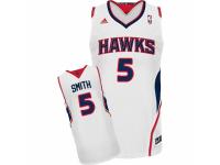 Men Adidas Atlanta Hawks #5 Josh Smith Swingman White Home NBA Jersey