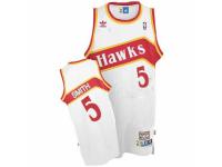 Men Adidas Atlanta Hawks #5 Josh Smith Swingman White Throwback NBA Jersey