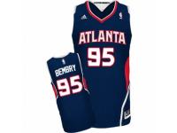 Men Adidas Atlanta Hawks #95 DeAndre Bembry Swingman Navy Blue Road NBA Jersey
