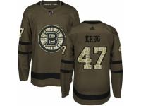 Men Adidas Boston Bruins #47 Torey Krug Green Salute to Service NHL Jersey