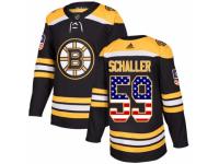 Men Adidas Boston Bruins #59 Tim Schaller Black USA Flag Fashion NHL Jersey