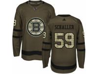 Men Adidas Boston Bruins #59 Tim Schaller Green Salute to Service NHL Jersey