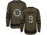 Men Adidas Boston Bruins #9 Johnny Bucyk Green Salute to Service NHL Jersey