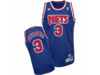 Men Adidas Brooklyn Nets #3 Drazen Petrovic Swingman Blue Throwback NBA Jersey