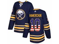Men Adidas Buffalo Sabres #10 Dale Hawerchuk Navy Blue USA Flag Fashion NHL Jersey