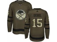 Men Adidas Buffalo Sabres #15 Jack Eichel Green Salute to Service NHL Jersey