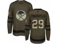 Men Adidas Buffalo Sabres #29 Jason Pominville Green Salute to Service NHL Jersey