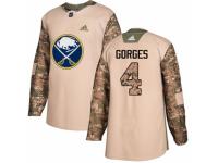 Men Adidas Buffalo Sabres #4 Josh Gorges Camo Veterans Day Practice NHL Jersey