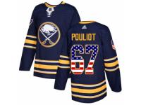 Men Adidas Buffalo Sabres #67 Benoit Pouliot Navy Blue USA Flag Fashion NHL Jersey
