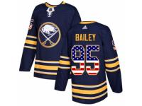 Men Adidas Buffalo Sabres #95 Justin Bailey Navy Blue USA Flag Fashion NHL Jersey